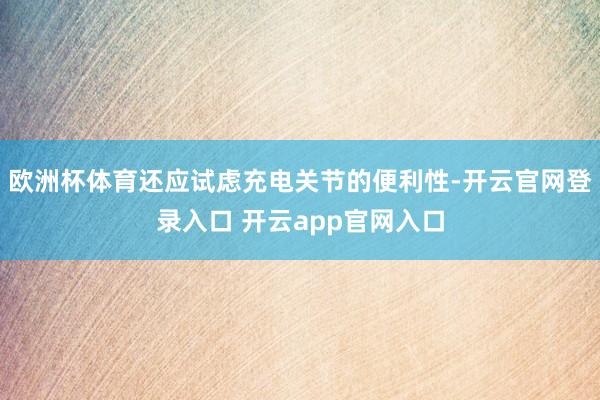 欧洲杯体育还应试虑充电关节的便利性-开云官网登录入口 开云app官网入口