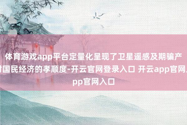 体育游戏app平台定量化呈现了卫星遥感及期骗产业对国民经济的孝顺度-开云官网登录入口 开云app官网入口
