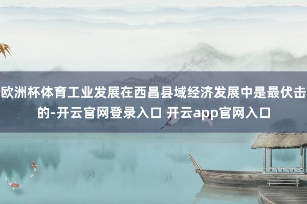 欧洲杯体育工业发展在西昌县域经济发展中是最伏击的-开云官网登录入口 开云app官网入口