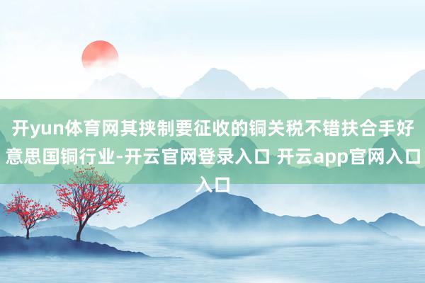 开yun体育网其挟制要征收的铜关税不错扶合手好意思国铜行业-开云官网登录入口 开云app官网入口