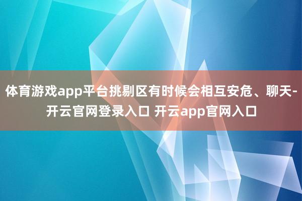 体育游戏app平台挑剔区有时候会相互安危、聊天-开云官网登录入口 开云app官网入口