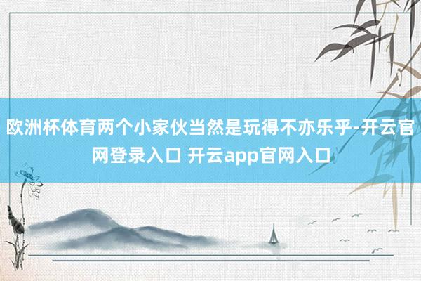 欧洲杯体育两个小家伙当然是玩得不亦乐乎-开云官网登录入口 开云app官网入口