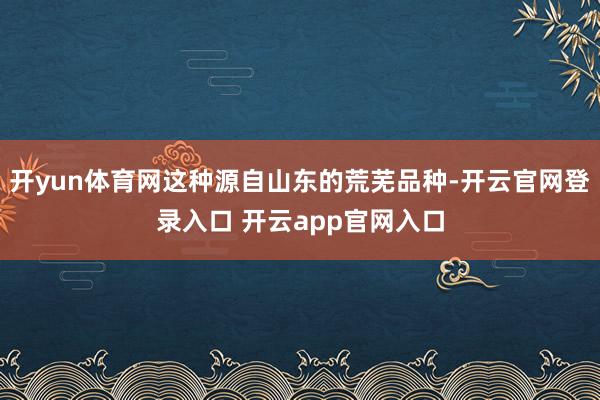 开yun体育网这种源自山东的荒芜品种-开云官网登录入口 开云app官网入口