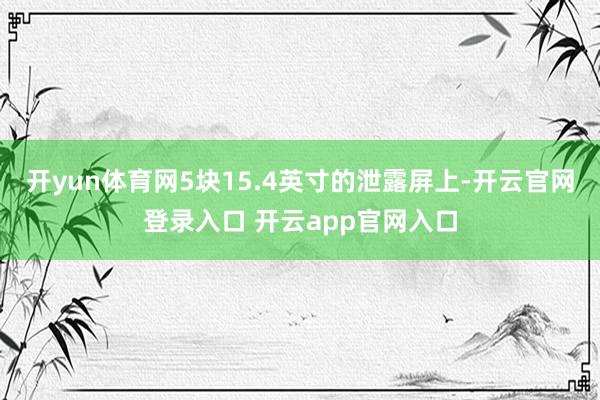 开yun体育网5块15.4英寸的泄露屏上-开云官网登录入口 开云app官网入口