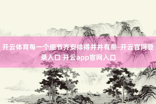 开云体育每一个细节齐安排得井井有条-开云官网登录入口 开云app官网入口